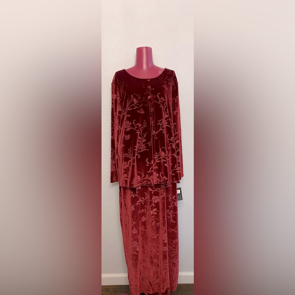 Carole Little Deep Red Velvet Dress